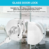Stainless Steel 10~12mm Glass Door Lock with Keys Open/Close Home Hotel Bathroom Use In Australia - Darrahopens