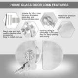 Stainless Steel 10~12mm Glass Door Lock with Keys Open/Close Home Hotel Bathroom Use In Australia - Darrahopens