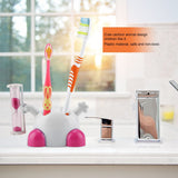 Toothbrush Holder Children Tooth Brushing Hourglass 3 Minutes Countdown Timer(Pink) In Australia - Darrahopens