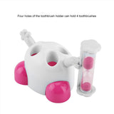 Toothbrush Holder Children Tooth Brushing Hourglass 3 Minutes Countdown Timer(Pink)