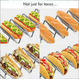 Taco Holder Set of 2, Premium Stainless Steel Taco Stand Rack for Kids Hard or Soft Shell Tacos