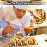 Taco Holder Set of 2, Premium Stainless Steel Taco Stand Rack for Kids Hard or Soft Shell Tacos