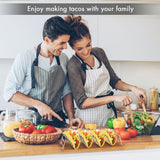 Taco Holder Set of 2, Premium Stainless Steel Taco Stand Rack for Kids Hard or Soft Shell Tacos