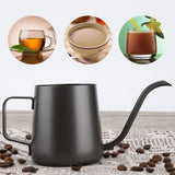 350 ml Stainless Steel Gooseneck Pour Over Drip Coffee Maker Tea Coffee Cup Pot Black