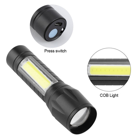 Portable XPE + COB Waterproof Telescopic Zoom 3 Modes LED Torch Outdoor In Australia - Darrahopens