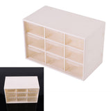 Portable Plastic 9 Lattice Mini Cabinets Drawer Jewelry Cosmetic Storage Box White
