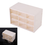 Portable Plastic 9 Lattice Mini Cabinets Drawer Jewelry Cosmetic Storage Box White