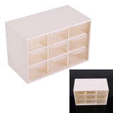 Portable Plastic 9 Lattice Mini Cabinets Drawer Jewelry Cosmetic Storage Box White