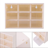 Portable Plastic 9 Lattice Mini Cabinets Drawer Jewelry Cosmetic Storage Box White