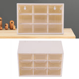 Portable Plastic 9 Lattice Mini Cabinets Drawer Jewelry Cosmetic Storage Box White