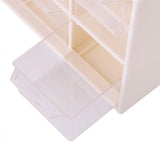 Portable Plastic 9 Lattice Mini Cabinets Drawer Jewelry Cosmetic Storage Box White