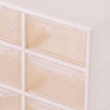 Portable Plastic 9 Lattice Mini Cabinets Drawer Jewelry Cosmetic Storage Box White