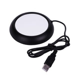 USB Wood Grain Cup Warmer Heat Beverage Mug Mat Office Tea Coffee Heater Pad Black