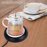 USB Wood Grain Cup Warmer Heat Beverage Mug Mat Office Tea Coffee Heater Pad Black