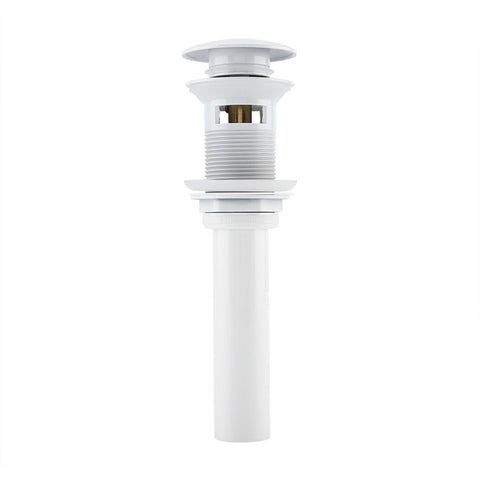 Kitchen Bathroom Basin Sink White Coating Brass Pop Up Drain Stopper with Overflow Hole