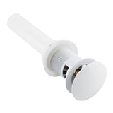 Kitchen Bathroom Basin Sink White Coating Brass Pop Up Drain Stopper with Overflow Hole