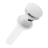 Kitchen Bathroom Basin Sink White Coating Brass Pop Up Drain Stopper with Overflow Hole