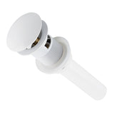 Kitchen Bathroom Basin Sink White Coating Brass Pop Up Drain Stopper with Overflow Hole