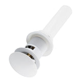 Kitchen Bathroom Basin Sink White Coating Brass Pop Up Drain Stopper with Overflow Hole