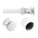 Kitchen Bathroom Basin Sink White Coating Brass Pop Up Drain Stopper with Overflow Hole