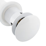 Kitchen Bathroom Basin Sink White Coating Brass Pop Up Drain Stopper with Overflow Hole