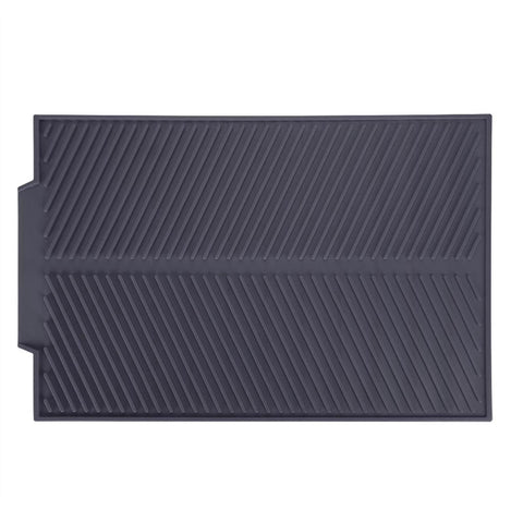 Rectangle Silicone Drain Mat Drying Dishes Pad Heat Resistant Slip proof Tray(Grey) In Australia - Darrahopens