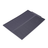 Rectangle Silicone Drain Mat Drying Dishes Pad Heat Resistant Slip proof Tray(Grey)