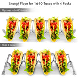 Taco Holder Set of 4, Premium Stainless Steel Taco Stand Rack for Kids Hard or Soft Shell Tacos