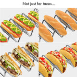 Taco Holder Set of 4, Premium Stainless Steel Taco Stand Rack for Kids Hard or Soft Shell Tacos
