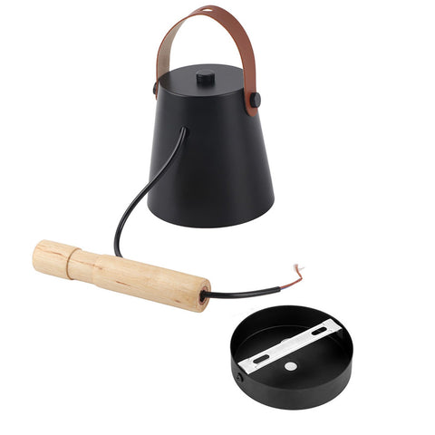 Modern Wooden Iron Bedroom Wall Mount Lamp Porch Corridor Study Light Fixture Room Decor(Black) In Australia - Darrahopens