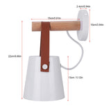 Modern Wooden Iron Bedroom Wall Mount Lamp Porch Corridor Study Light Fixture Room Decor(White)
