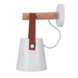 Modern Wooden Iron Bedroom Wall Mount Lamp Porch Corridor Study Light Fixture Room Decor(White)