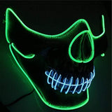 LED Glow Half Face Skull Model Mask for Halloween Costume Party Prop Show