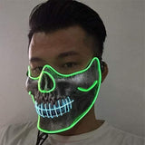 LED Glow Half Face Skull Model Mask for Halloween Costume Party Prop Show