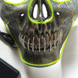 LED Glow Half Face Skull Model Mask for Halloween Costume Party Prop Show