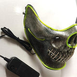 LED Glow Half Face Skull Model Mask for Halloween Costume Party Prop Show