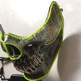 LED Glow Half Face Skull Model Mask for Halloween Costume Party Prop Show