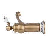 Floral Pattern Single Handle Mixer Tap Cold/Hot Water Faucet for Bathroom Basin Sink (Antique)