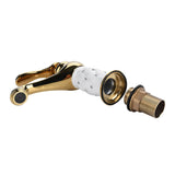 Solid Brass Mixer Tap Cold/Hot Water Faucet with Ornaments for Basin Sink (Golden)