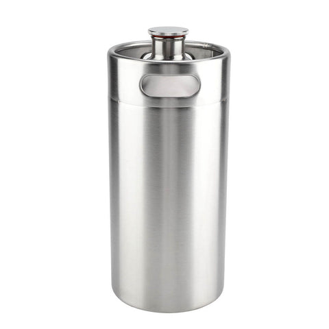 4L Mini Stainless Steel Beer Barrel with Spiral Cover Lid Practical Home Hotel Supplies