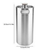 4L Mini Stainless Steel Beer Barrel with Spiral Cover Lid Practical Home Hotel Supplies