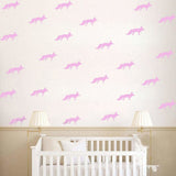 Vinyl Wall Sticker Fox Shaped Decal for Nursery Dormitory Bedroom Home Decoration(Pink) In Australia - Darrahopens