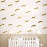 Vinyl Wall Sticker Fox Shaped Decal for Nursery Dormitory Bedroom Home Decoration(White)