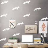 Vinyl Wall Sticker Fox Shaped Decal for Nursery Dormitory Bedroom Home Decoration(White)