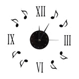 Musical Note Wall Clock with Vinyl CD Dial Plate and 3D Roman Numerals for Home Decor In Australia - Darrahopens