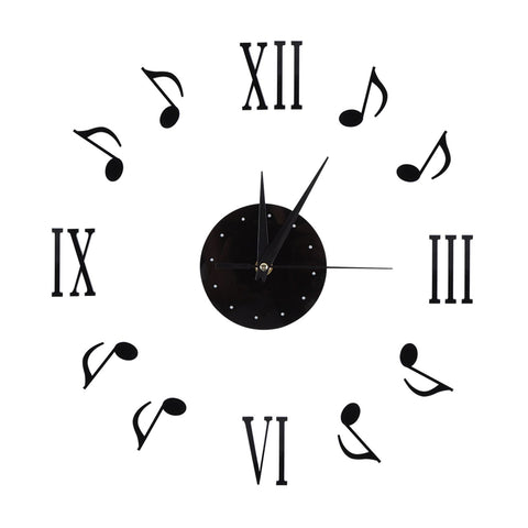 Musical Note Wall Clock with Vinyl CD Dial Plate and 3D Roman Numerals for Home Decor In Australia - Darrahopens