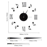 Musical Note Wall Clock with Vinyl CD Dial Plate and 3D Roman Numerals for Home Decor In Australia - Darrahopens