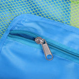 Portable Children Kids Mesh Drawstring Backpack Outdoor Beach Shell Toy Storage Bag (Blue)