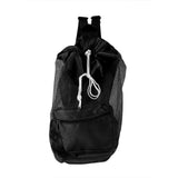 Portable Children Kids Mesh Drawstring Backpack Outdoor Beach Shell Toy Storage Bag (Black)