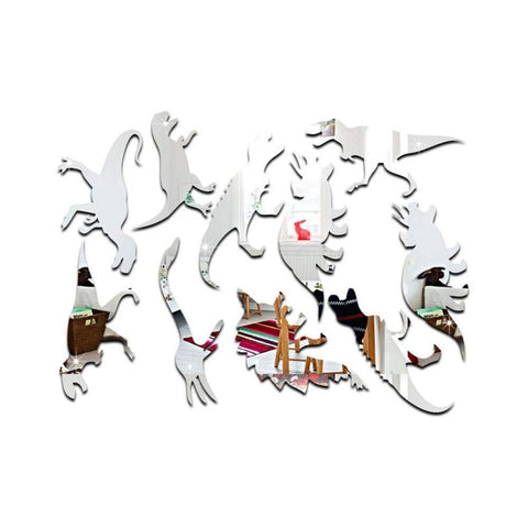 Dinosaur Novel Wall Stickers Bedroom Living Room Backdrop Wall Decoration(Silver) In Australia - Darrahopens